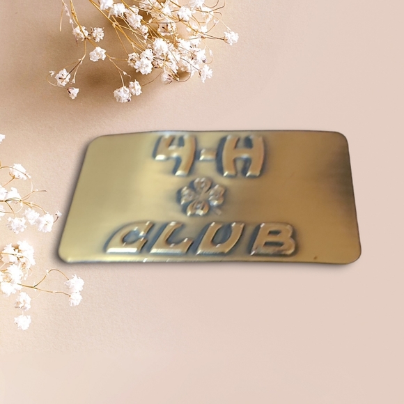 Vintage  4 H 4 LEAF CLOVER BELT BUCKLE - Picture 4 of 4